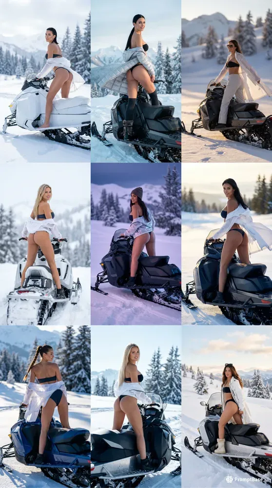 Snowmobile Glamour Editorial Shots