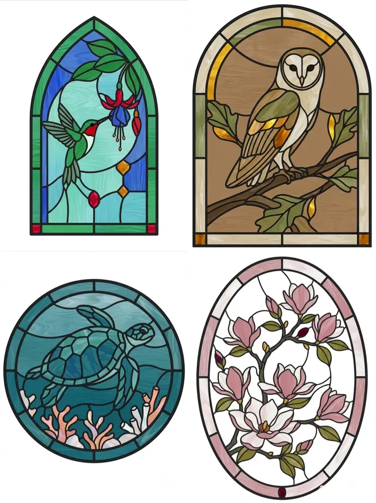 Art Deco Stained Glass Pattern Sheets