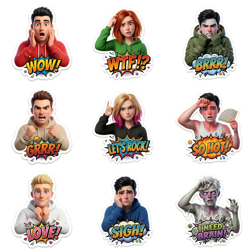 Highdefinition 3D Sticker Generator