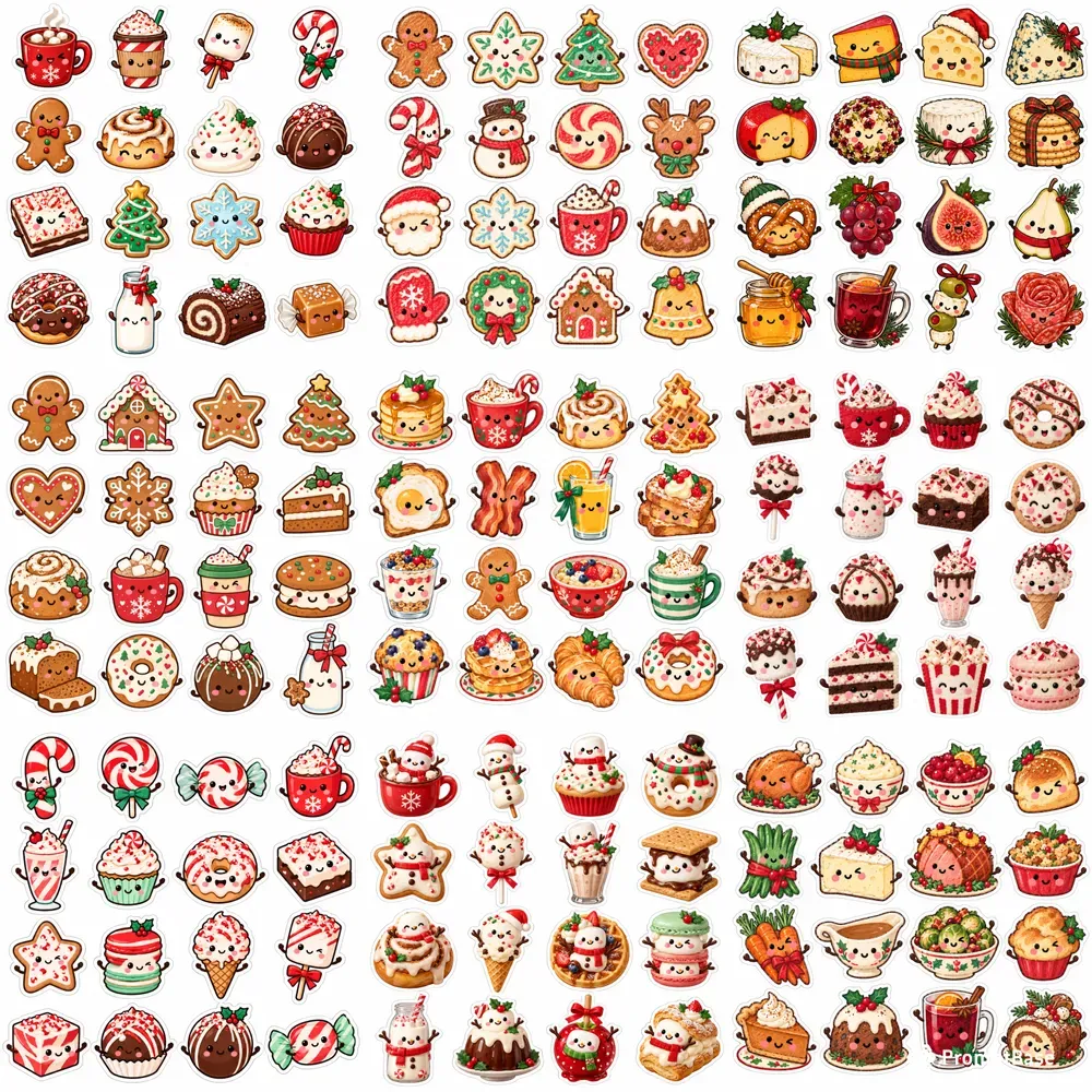 Cute Christmas Treat Character Stickers