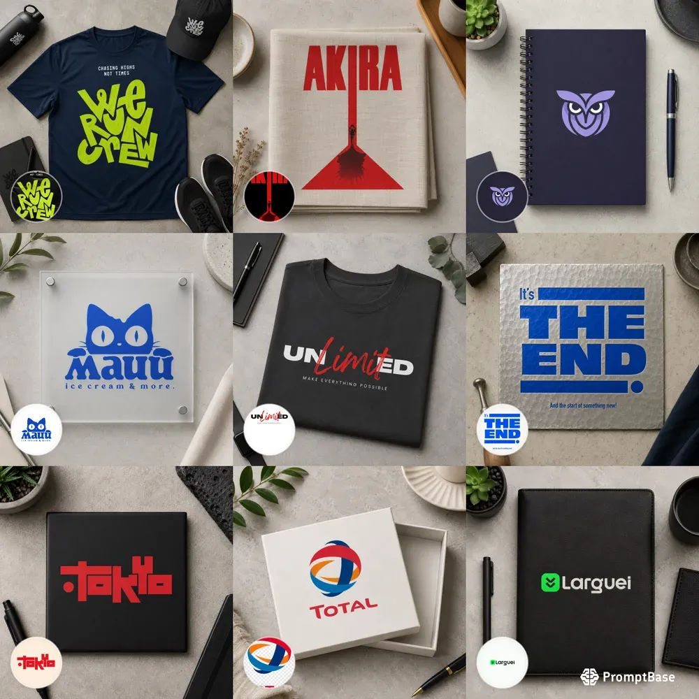 Flat Lay Logo Mockups On Any Surface