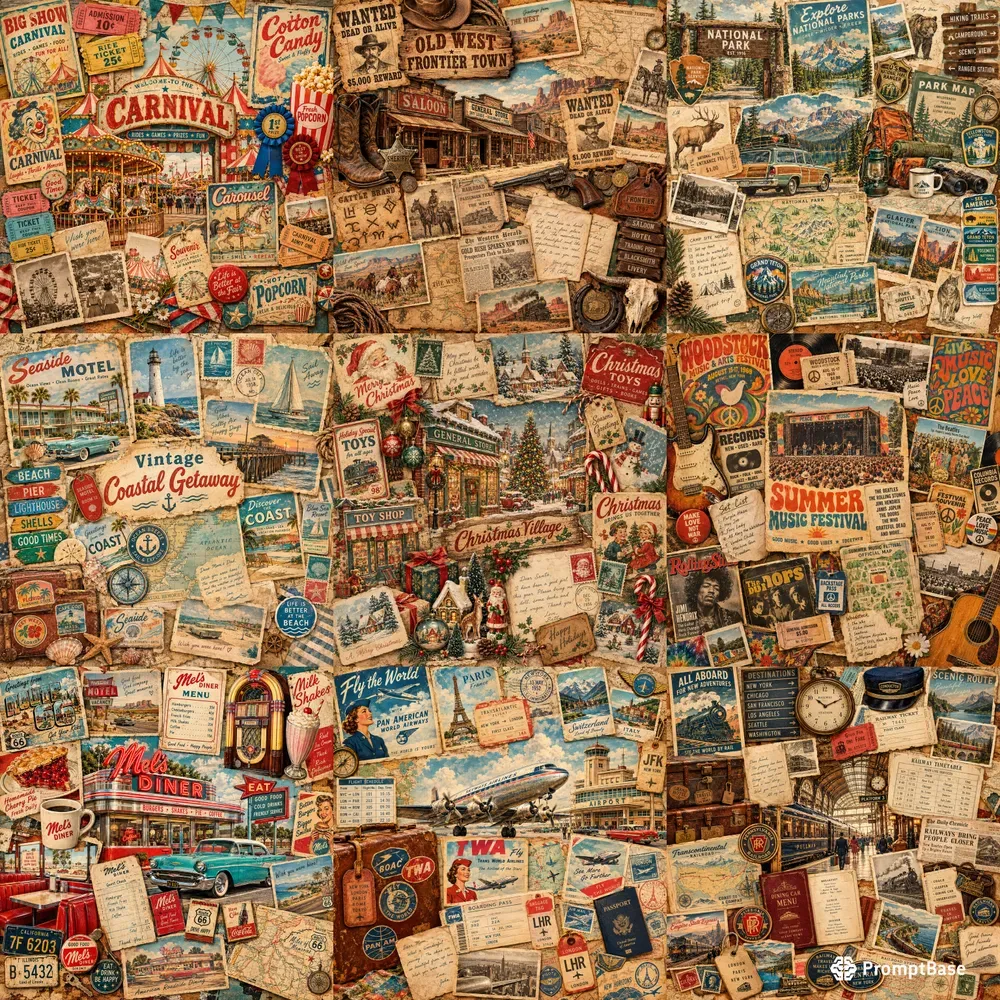 Vintage Americana Collages