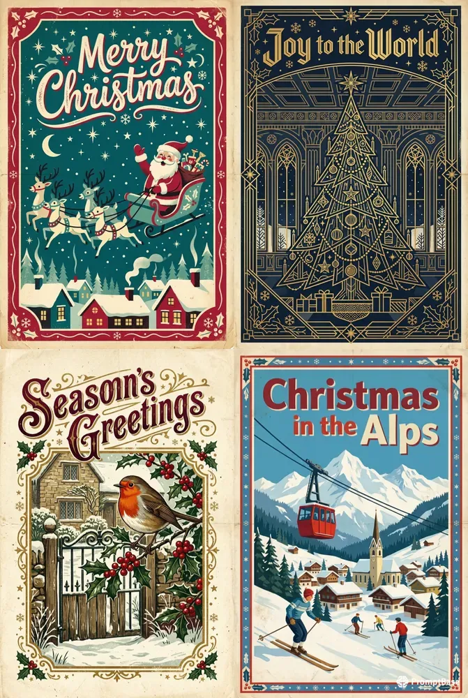 Vintage Christmas Poster Art