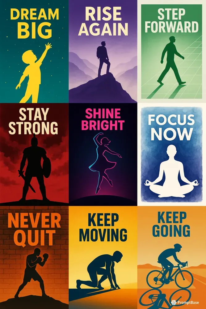 Vertical Motivational Silhouette Posters