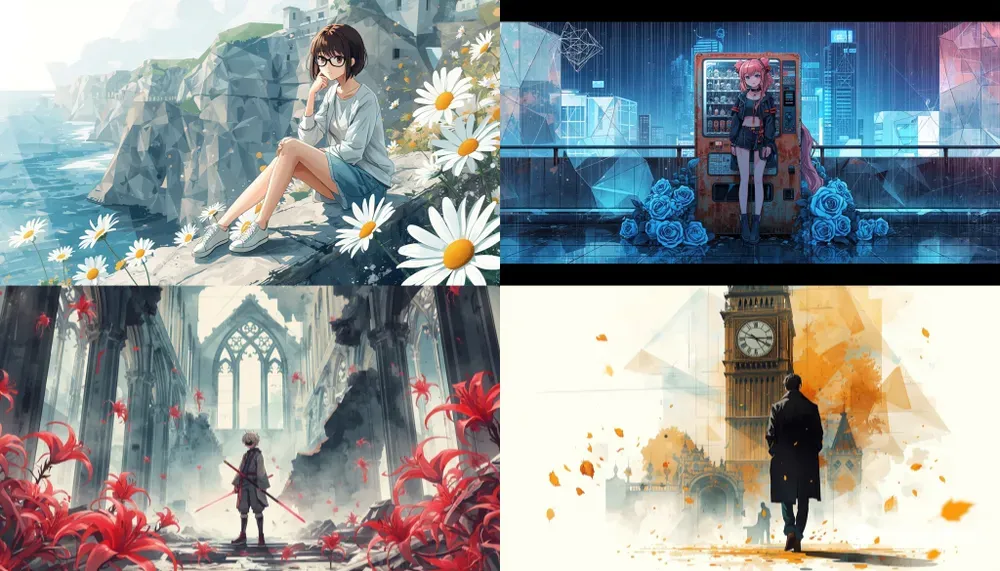 Aesthetic Architectural Anime Watercolors