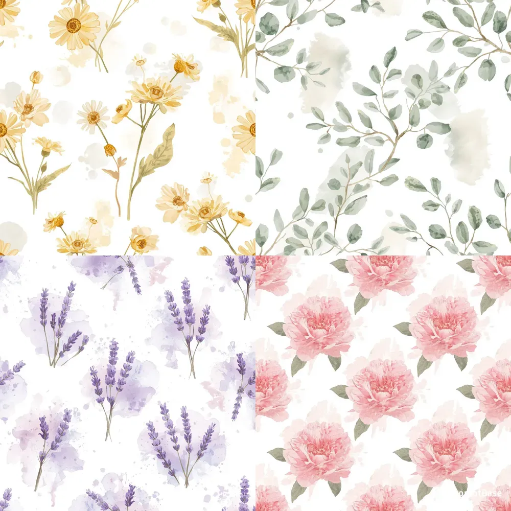 Luxury Seamless Watercolor Patterns