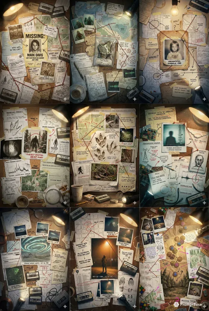 80s Mystery Collages Casefile Style