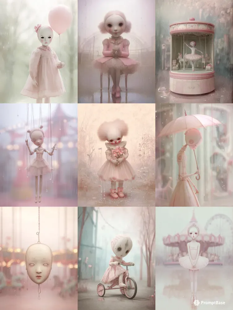 Unsettling Dreamlike Character Images