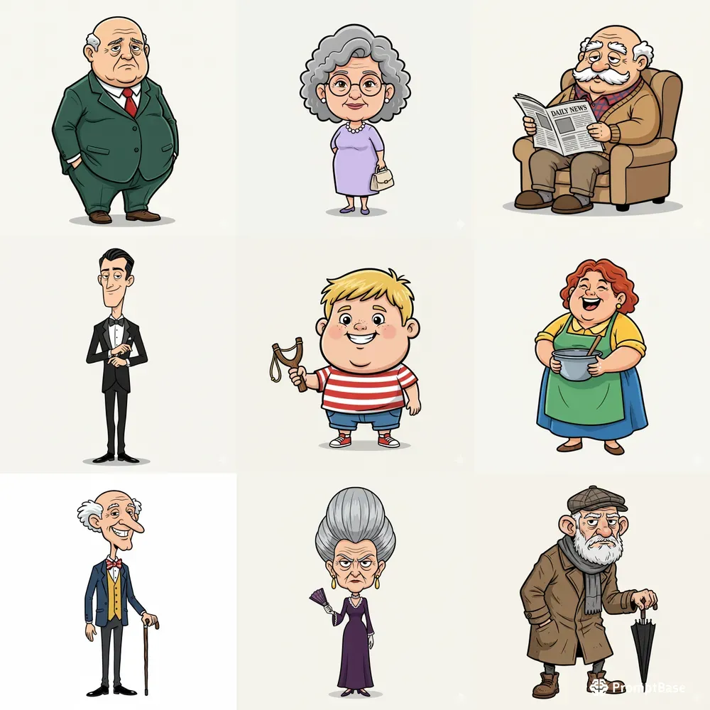 Pixar Style Cartoon Character Sets