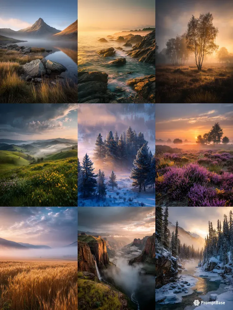 Realistic Misty Landscape Photography