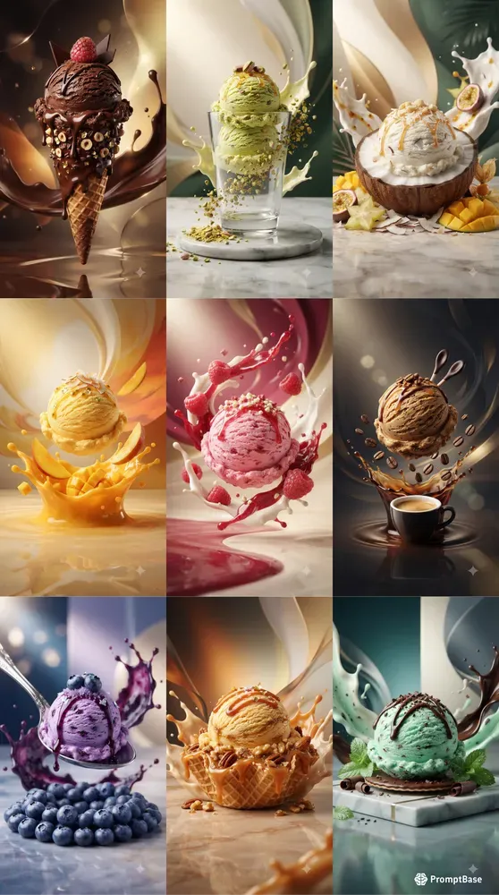 Premium 3D Ice Cream Commercial Art