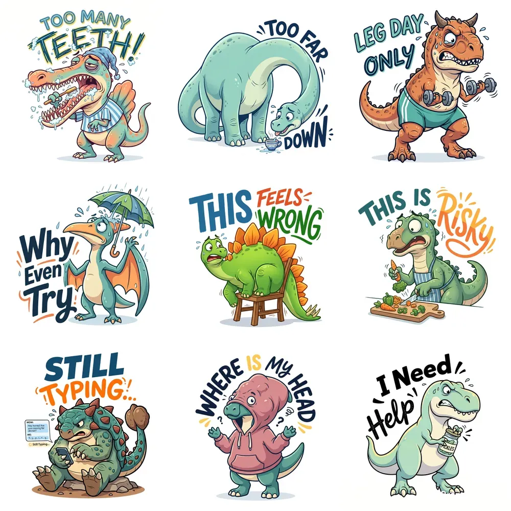 Funny Dino Daily Struggles