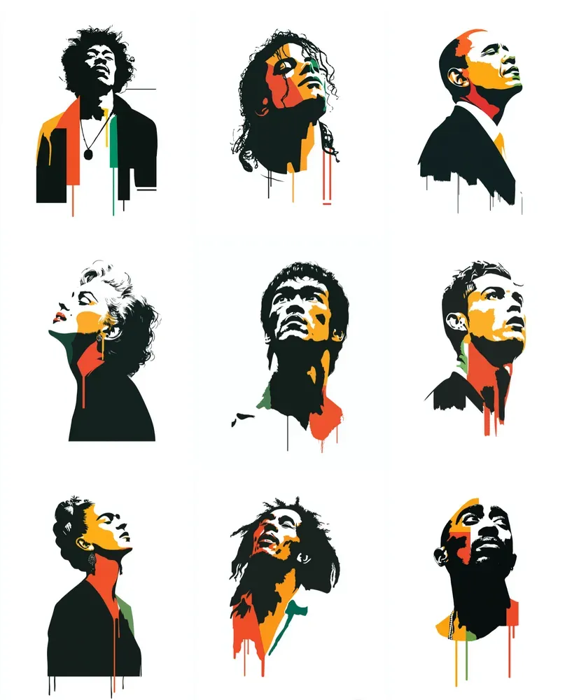 Stencil Colordrip Portraits