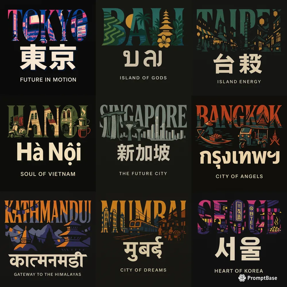 Urban Typography City Posters