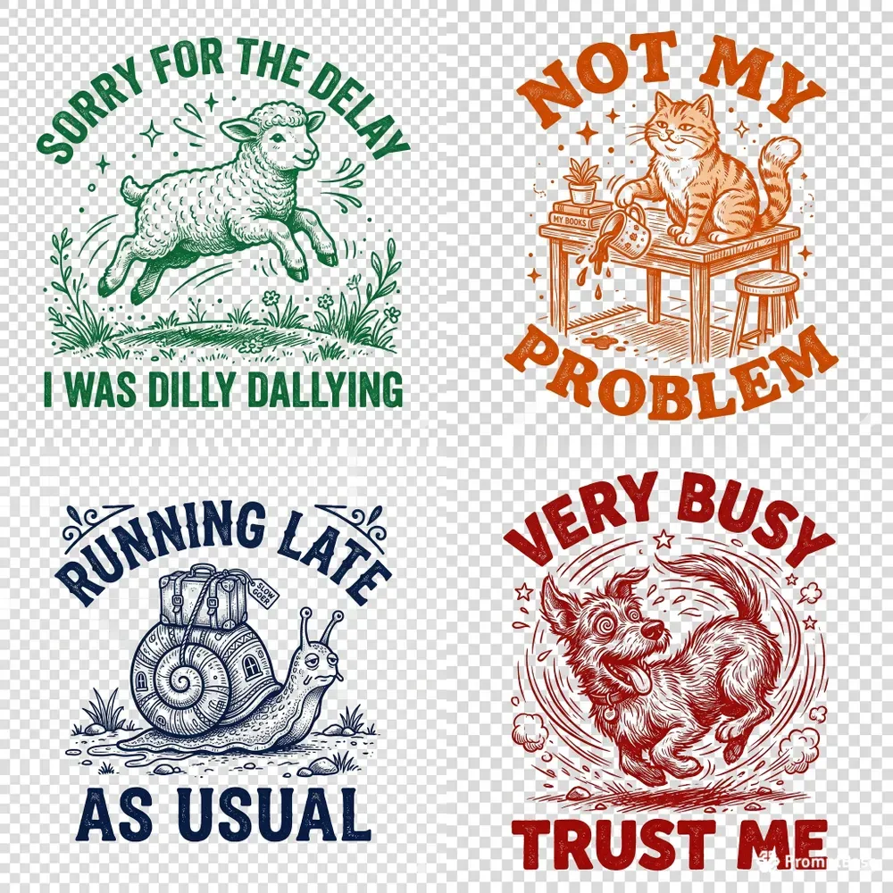 Retro And Playful Tshirt Illustrations