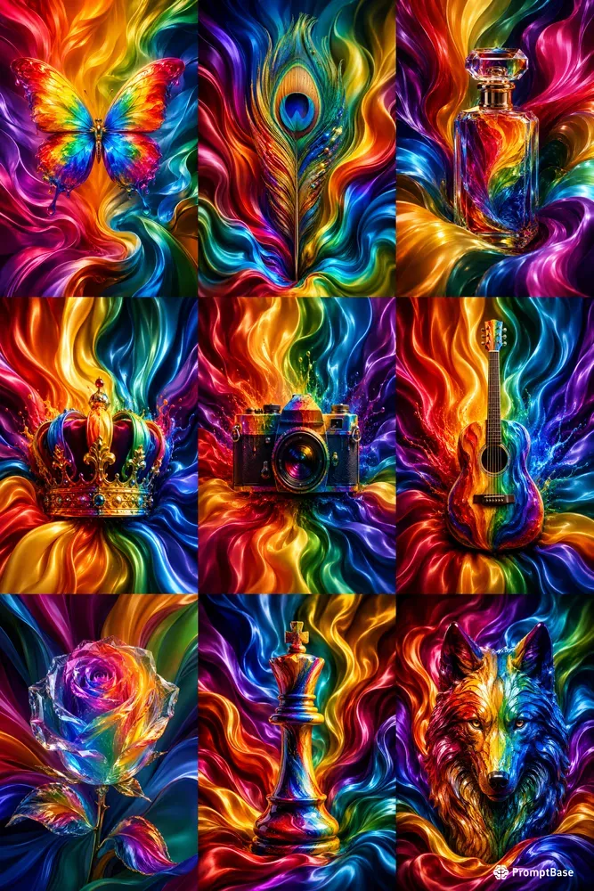 Rainbow Abstract Object Art