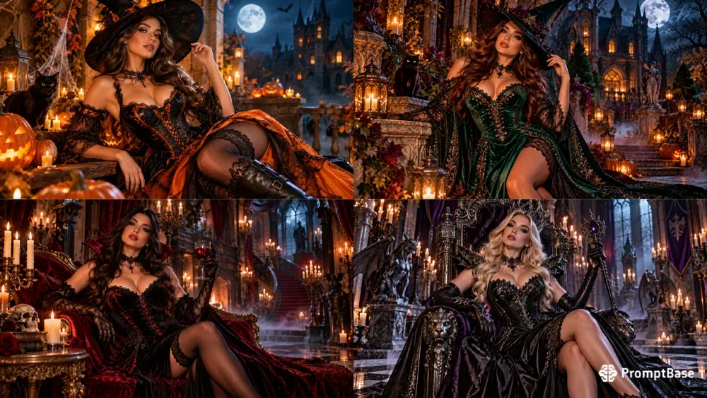 Glamorous Halloween Fashion Editorials