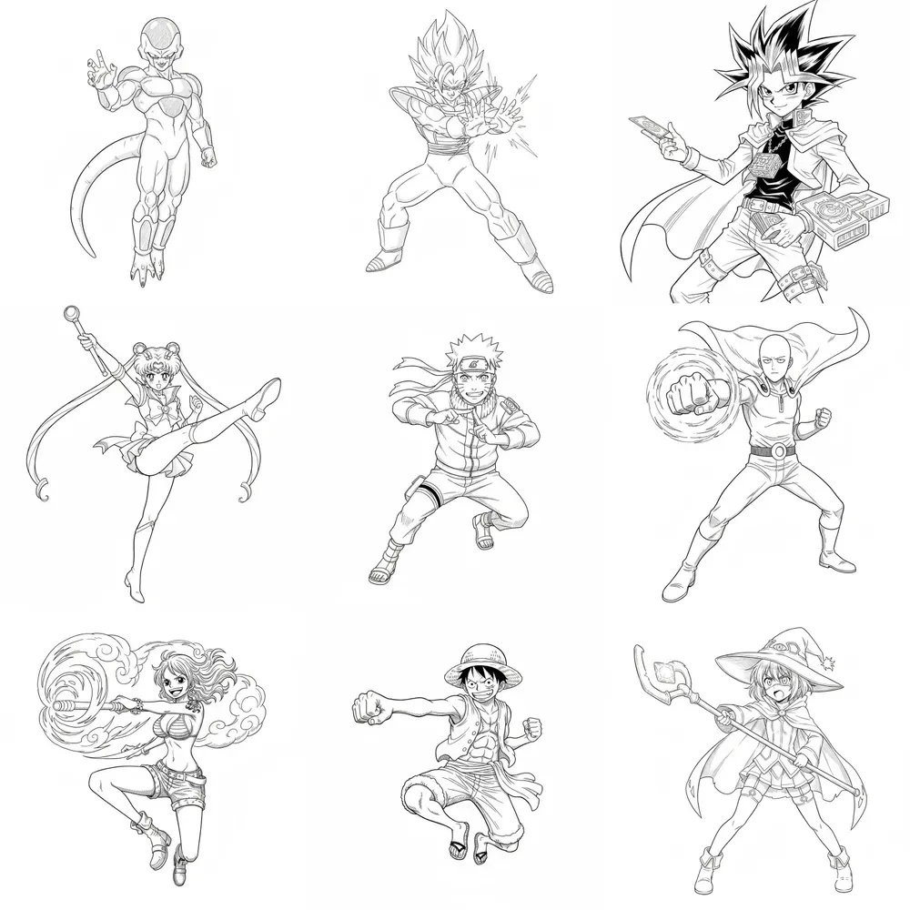 Anime Manga Coloring Book Pages