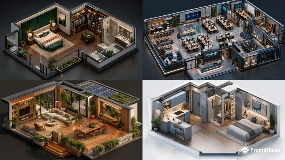 Modern Professional 3D Open Floor Plans