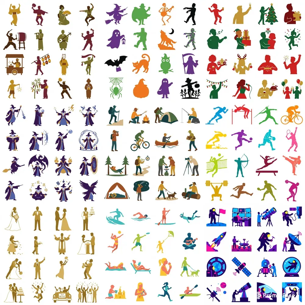 Festival Clipart Silhouette Set Generator