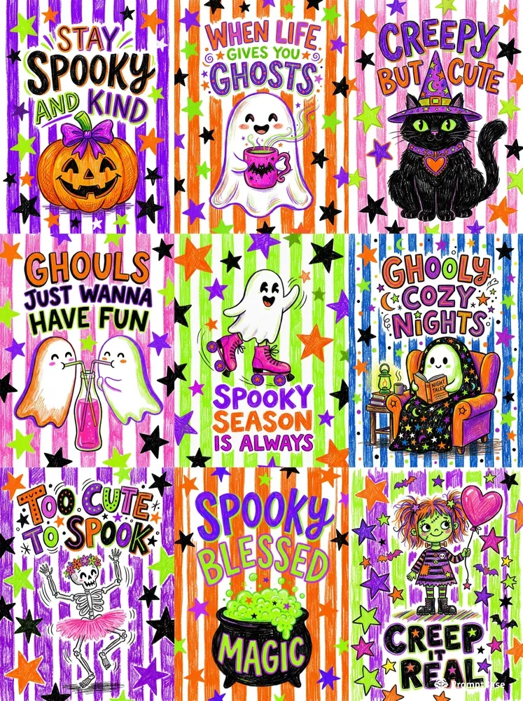 Etsy Spooky Cute Quote Halloween Posters