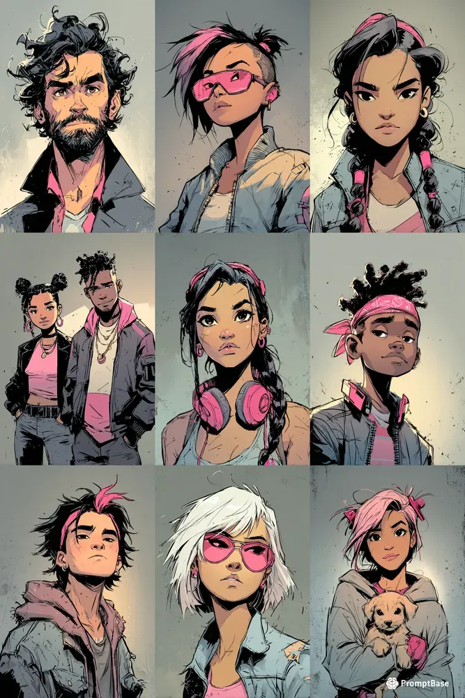 Stylized Comic Fashion Portraits