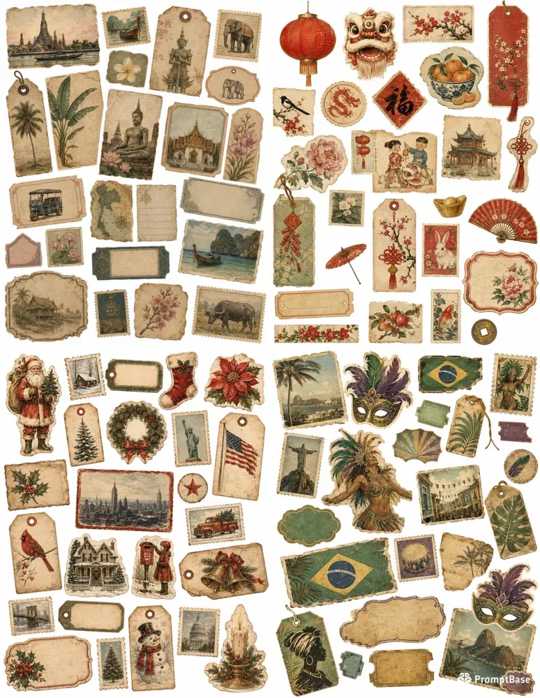 Vintage Fussycut Ephemera Sheets