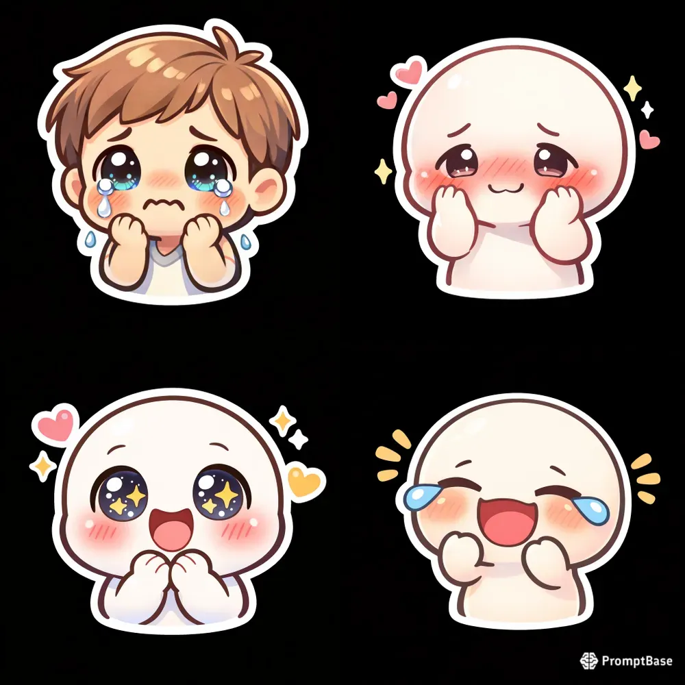 Emotional Sticker Style Illustrations