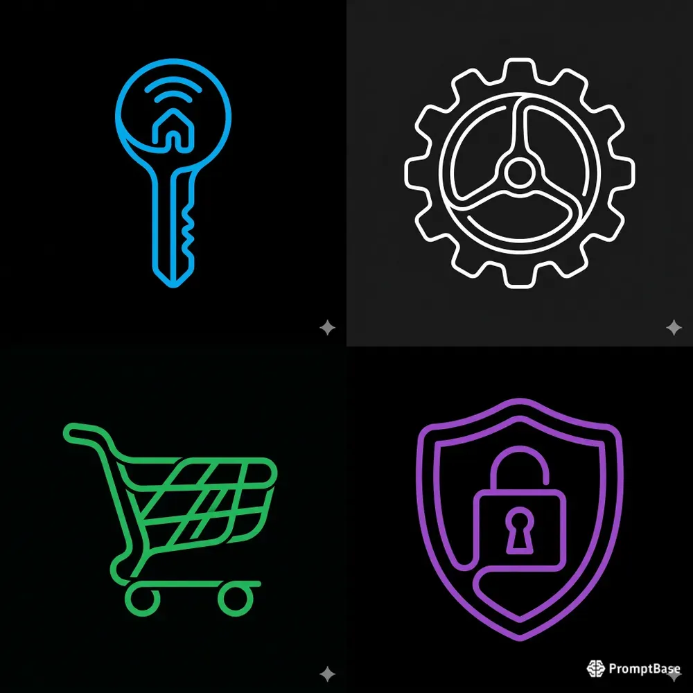 Minimalist Monoline Vector Icon Style