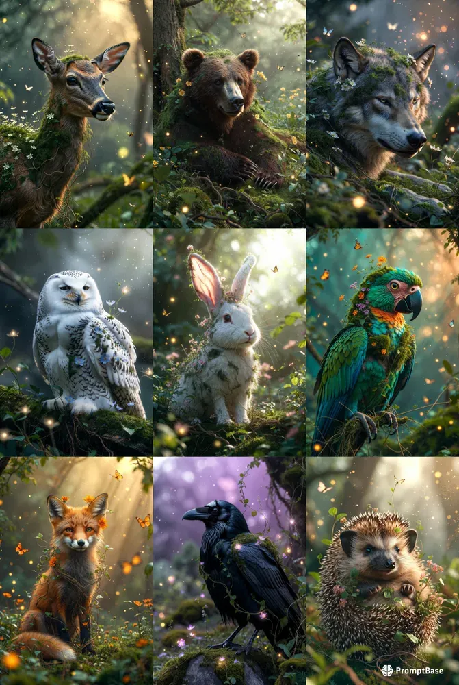 Verdant Animal Spirit Portraits
