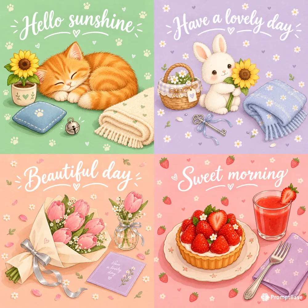 Cute Cozy Good Morning Illustrations