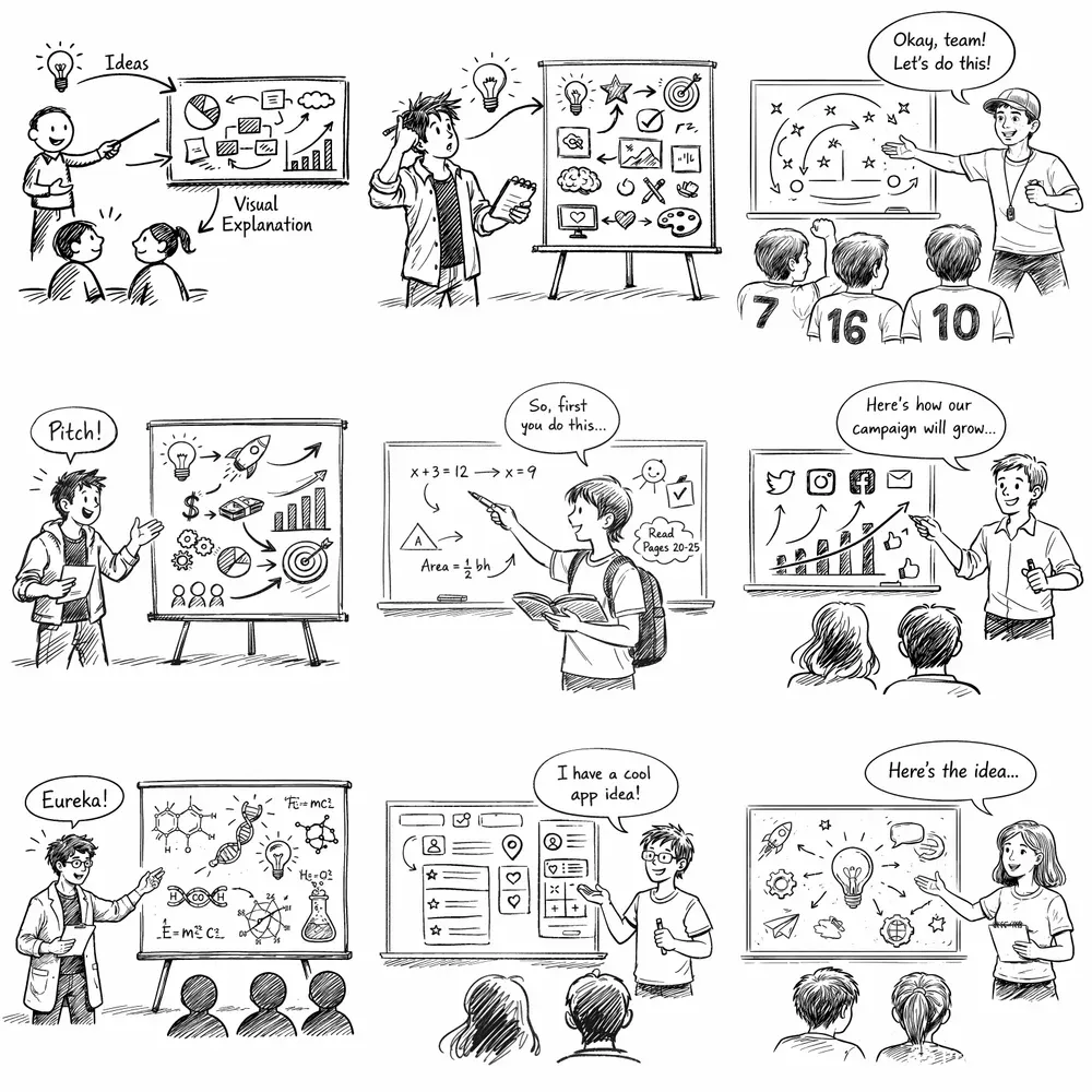 Creative Idea Sketch Illustration Sets