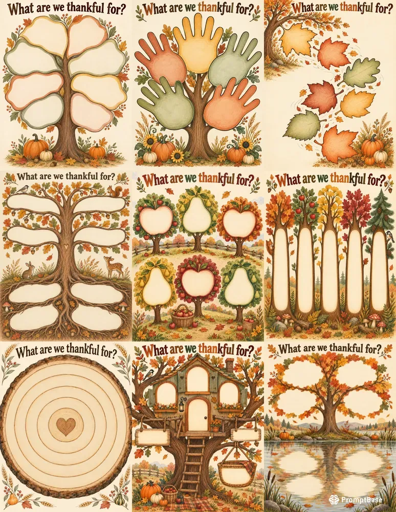 Kids Gratitude Tree Page Makers
