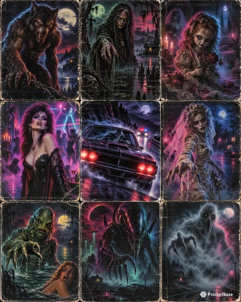 Retro Halloween VHS Movie Poster Art