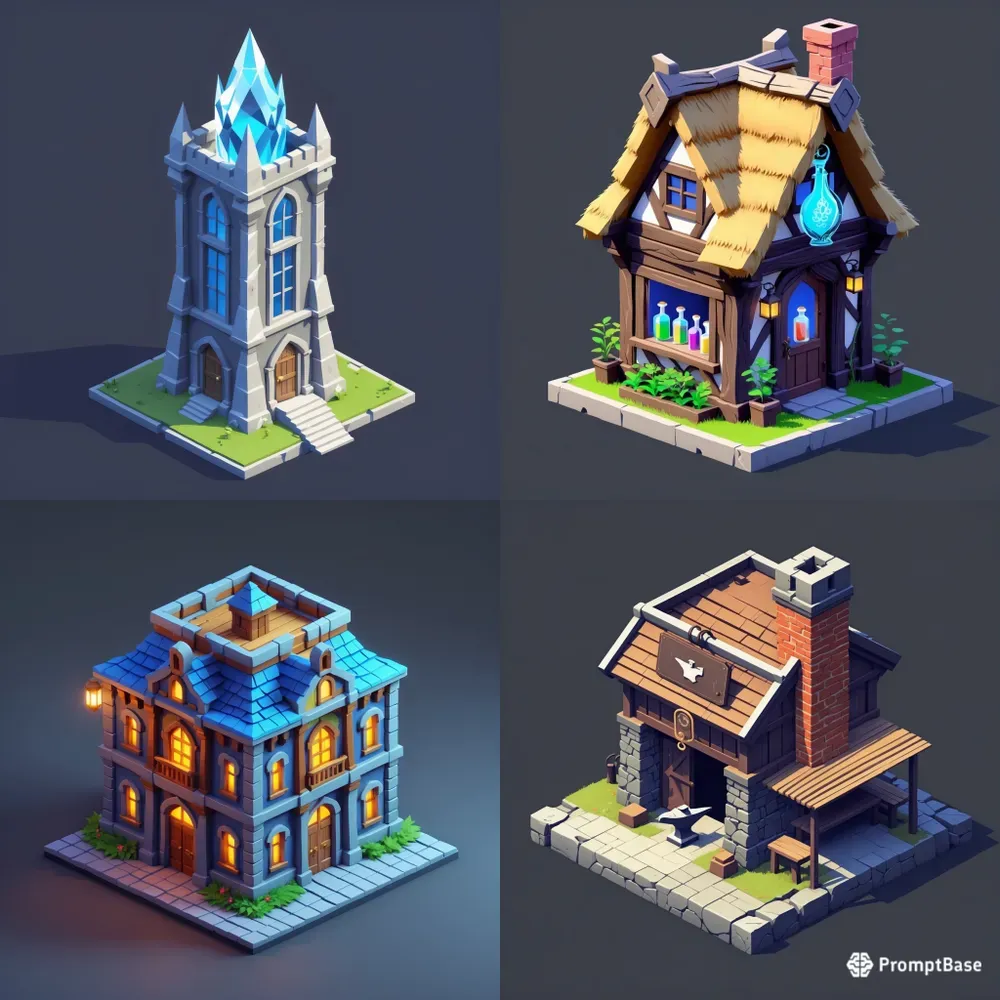Isometric 2D Fantasy RPG Buildings