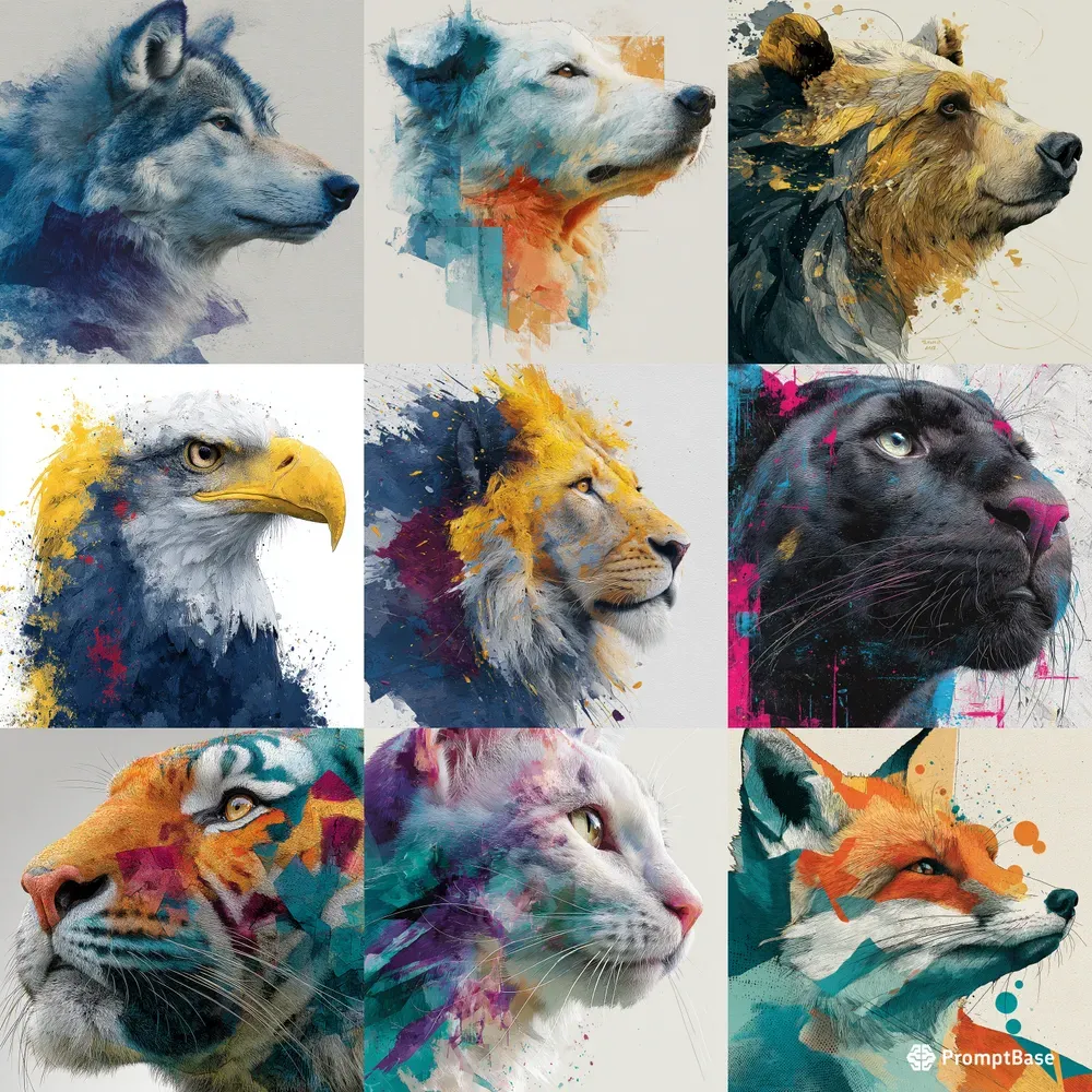 Vivid Abstract Animal Portraits With Pop