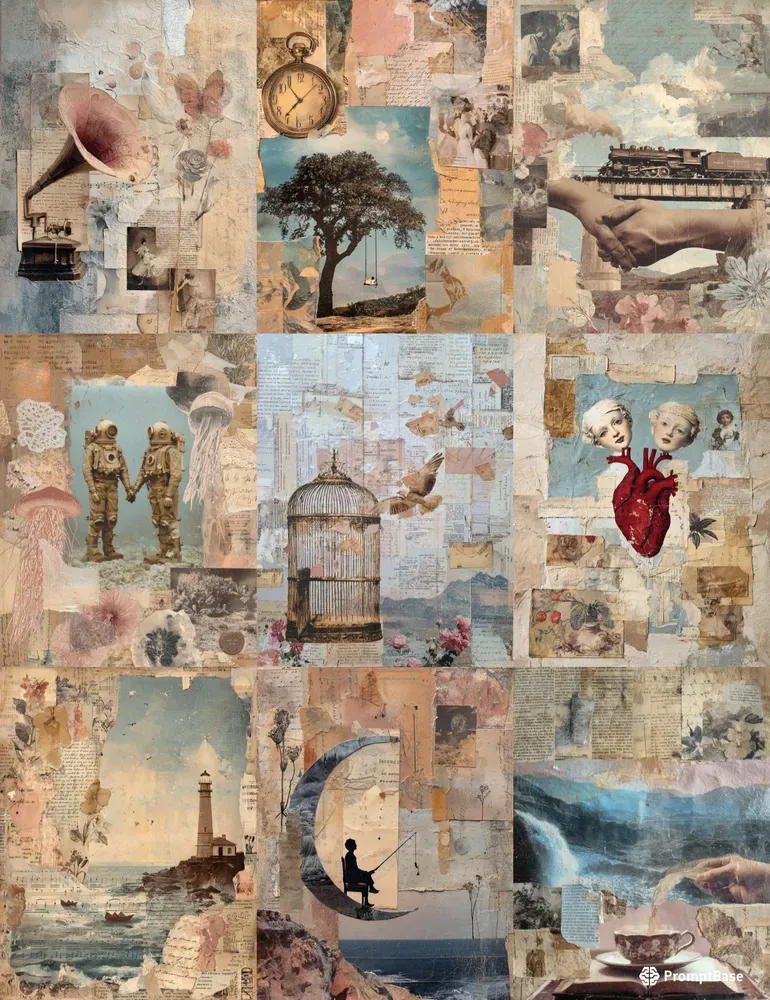 Surreal Romantic Analog Collages