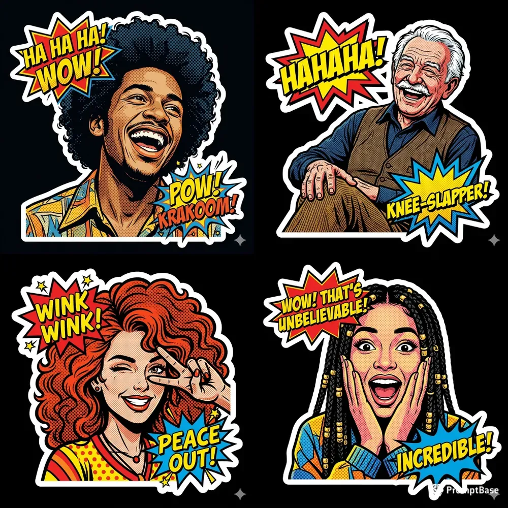 Comic Book Style Stickers