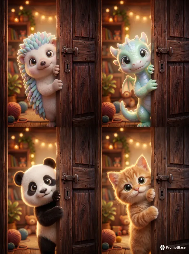 Storybook 3D Peeking Animals