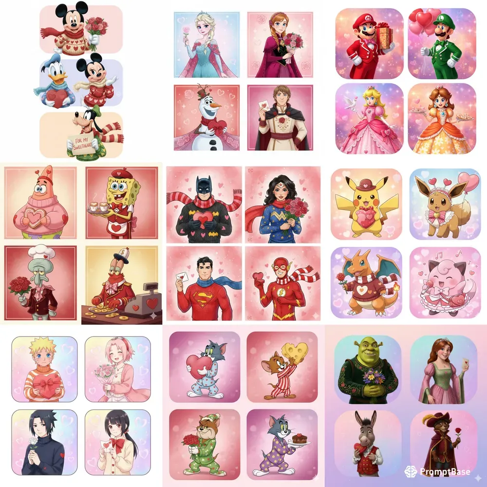 Valentine 4panel Character Art Packs