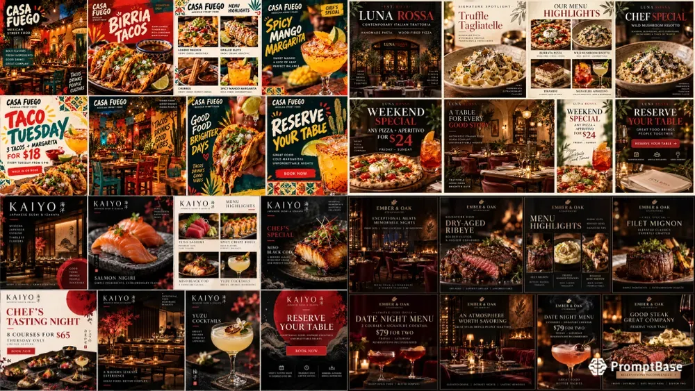 Restaurant Social Media Promo Kits