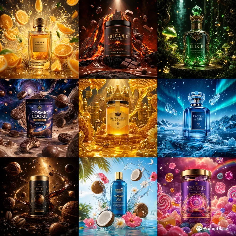 Cosmic Flavor Fusion Product Ad Concepts