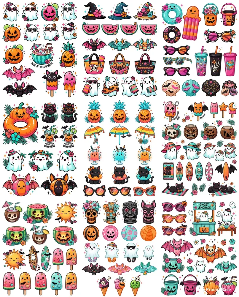 Cute Summer Halloween Clip Art