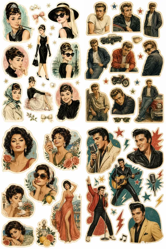 Vintage Icon Sticker Portraits