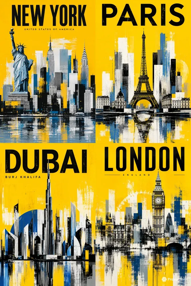 Modern City Skyline Posters