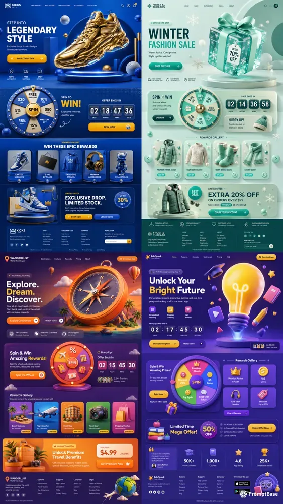 Gamified Ecommerce 3D Landing Page UIs