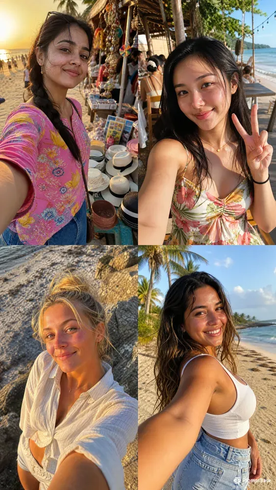 Summer Vacation Selfie Portraits