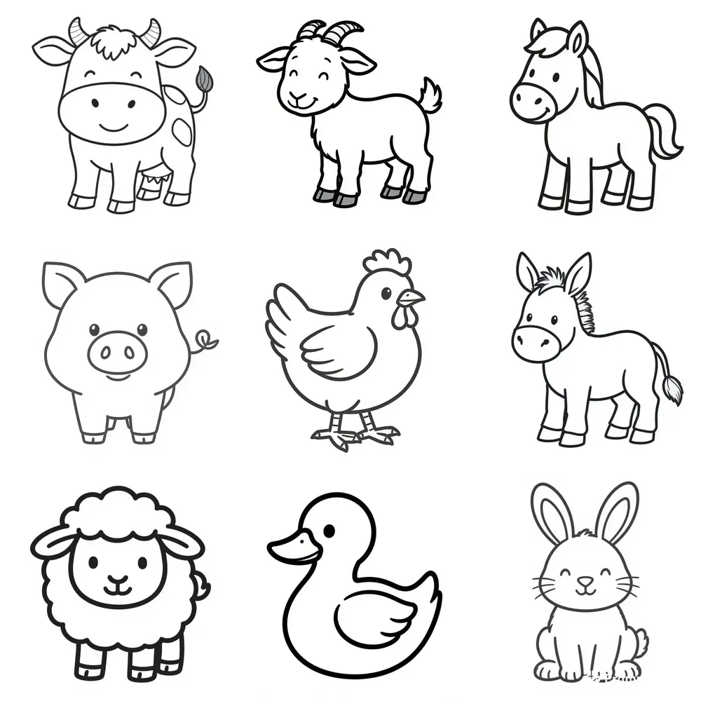 Farm Animals Coloring Pages For Toddlers
