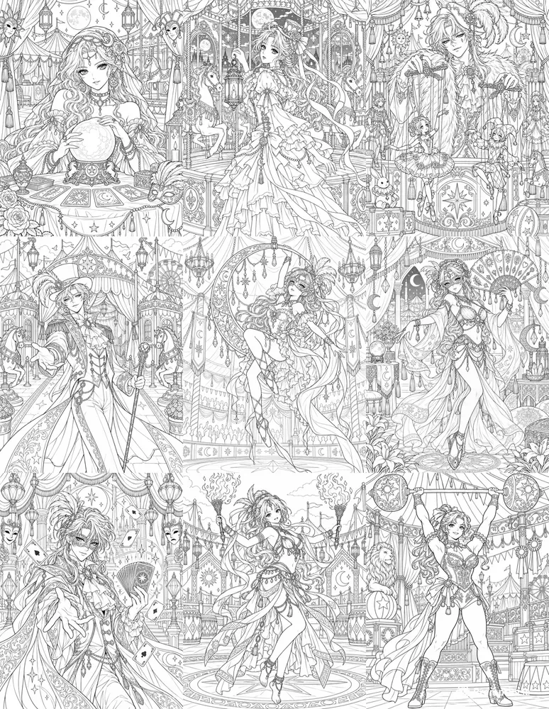 Anime Circus Coloring Pages