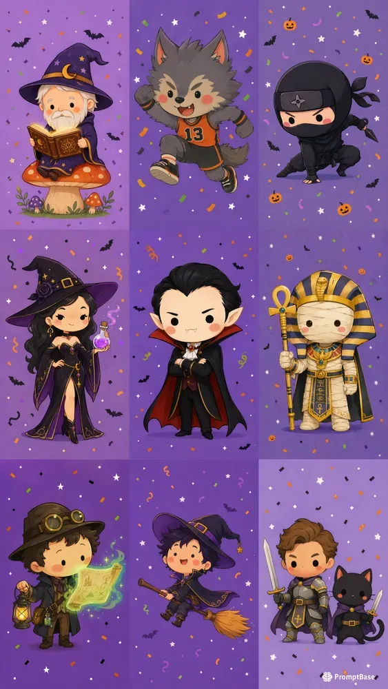 Clean Halloween Storybook Caricatures